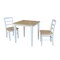 International Concepts Square Dining Table with 2 Ladderback Chairs, White / Natural, 30 W, 30 L, 30 in H, Wood K02-3030-C2P-2 - alternate 2